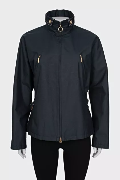 Jacket with a zipper and pockets