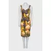 Yellow dress with floral print