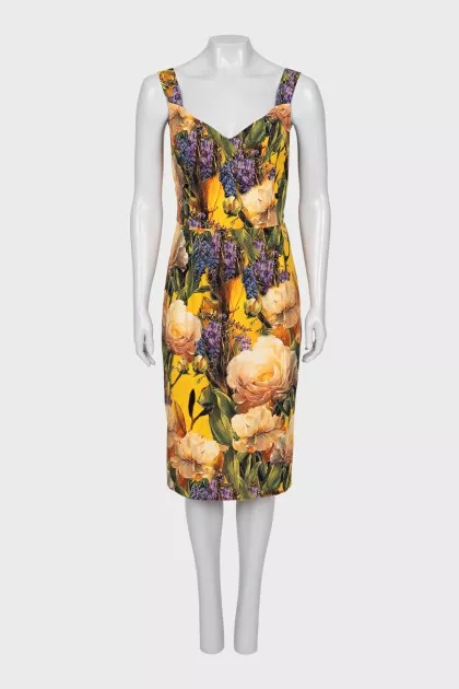 Yellow dress with floral print