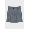 Houndstooth print zippered skirt