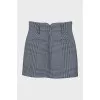 Houndstooth print zippered skirt