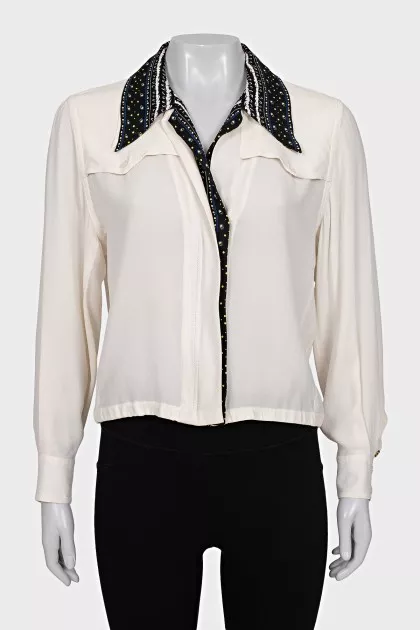 Silk blouse with a zipper