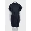 Blue dress with puff sleeves