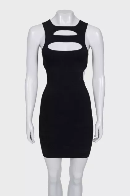 Bodycon black dress with slits