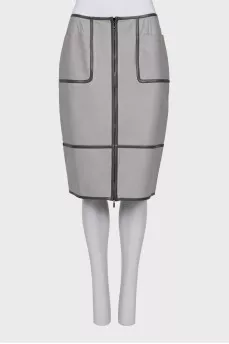 Leather skirt with tag