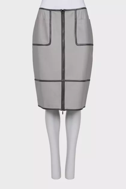 Leather skirt with tag