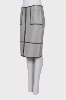 Leather skirt with tag