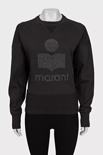 Tapered sweatshirt with decoration