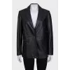 Straight leather jacket