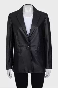 Straight leather jacket