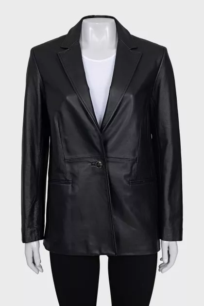 Straight leather jacket