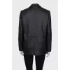 Straight leather jacket