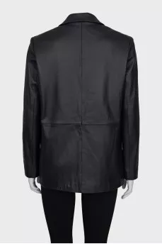 Straight leather jacket