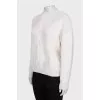 White knitted sweater