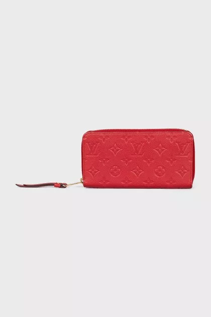 Leather wallet with embossed logo