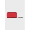 Leather wallet with embossed logo
