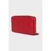 Leather wallet with embossed logo
