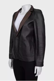 Reversible leather jacket