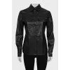 Leather button-down shirt
