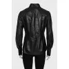 Leather button-down shirt