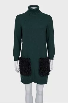 Green dress with patch pockets