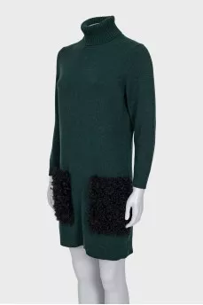Green dress with patch pockets