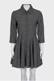 Wool dress with a zipper