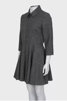 Wool dress with a zipper