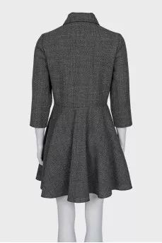 Wool dress with a zipper