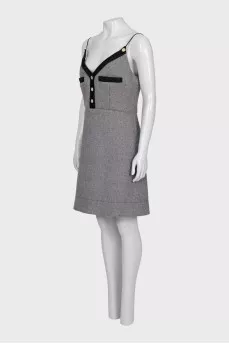 Wool dress with thin straps