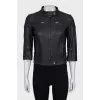 Leather jacket with a zipper