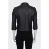 Leather jacket with a zipper