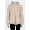 Corduroy down jacket with a zipper