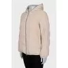Corduroy down jacket with a zipper