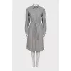 Gray fitted button-down dress