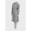 Gray fitted button-down dress
