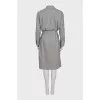Gray fitted button-down dress