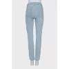 Tapered fit blue jeans