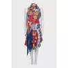 Silk dress with fringe
