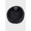 Black leather cap