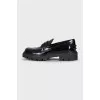 Black leather loafers