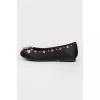 Baby ballet shoes with large rhinestones with tag
