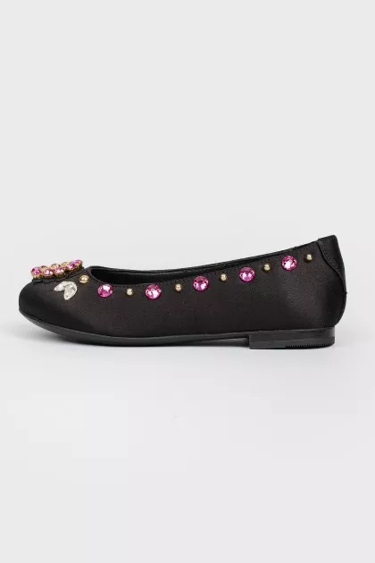Baby ballet shoes with large rhinestones with tag