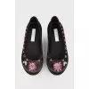 Baby ballet shoes with large rhinestones with tag