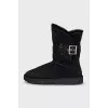 Suede Ugg boots with a strap