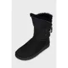 Suede Ugg boots with a strap