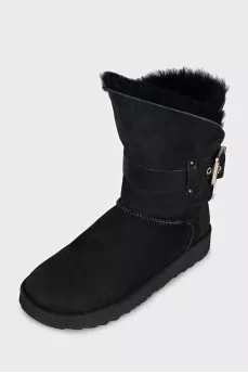 Suede Ugg boots with a strap