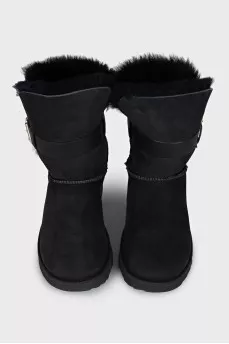 Suede Ugg boots with a strap