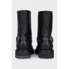 Leather boots with silver buckles