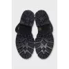 Leather boots with silver buckles